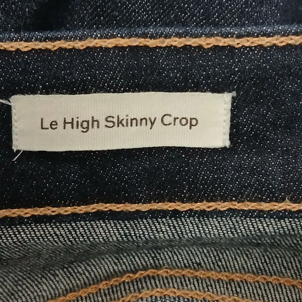 FRAME Le High Skinny Crop Jeans Womens Blue Dark Wash High Rise Stretch Dame 31